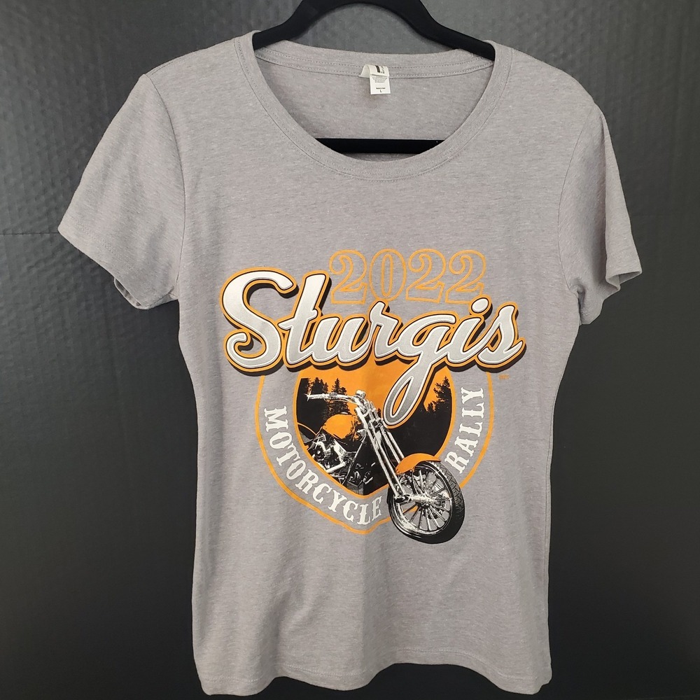 Sturgis Motorcycle Rally 2022 Womens T-shirt Size Large On Gray Ideal T